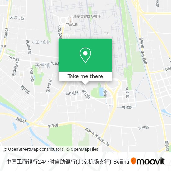 中国工商银行24小时自助银行(北京机场支行) map