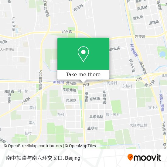 南中轴路与南六环交叉口 map