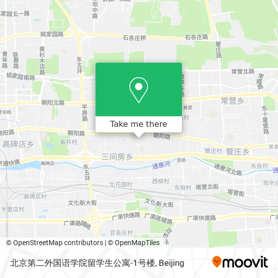 北京第二外国语学院留学生公寓-1号楼 map