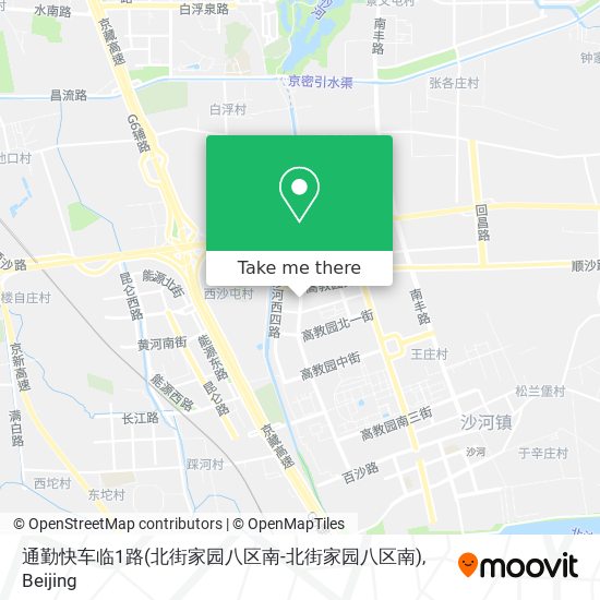 通勤快车临1路(北街家园八区南-北街家园八区南) map