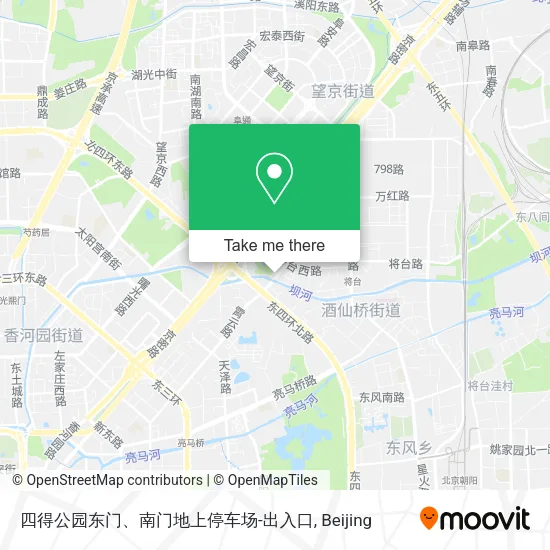四得公园东门、南门地上停车场-出入口 map