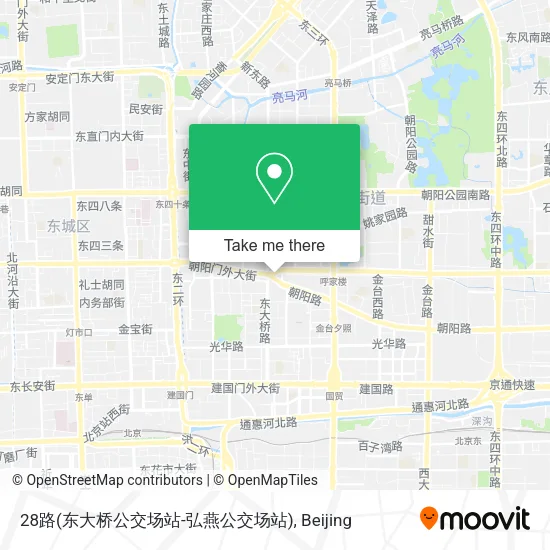 28路(东大桥公交场站-弘燕公交场站) map