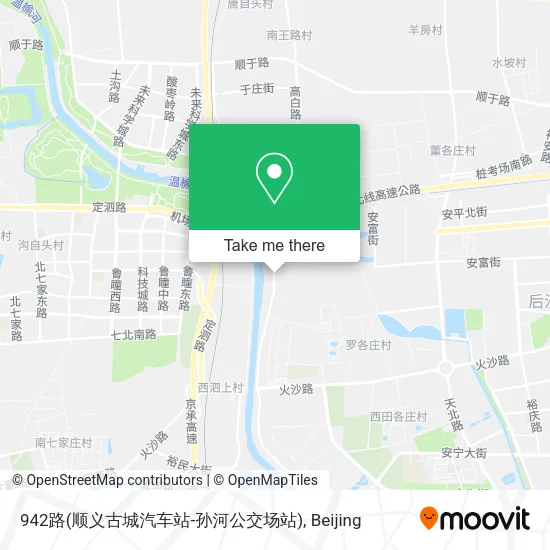 942路(顺义古城汽车站-孙河公交场站) map