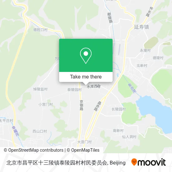 北京市昌平区十三陵镇泰陵园村村民委员会 map
