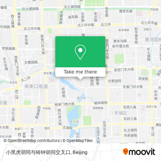小黑虎胡同与铸钟胡同交叉口 map