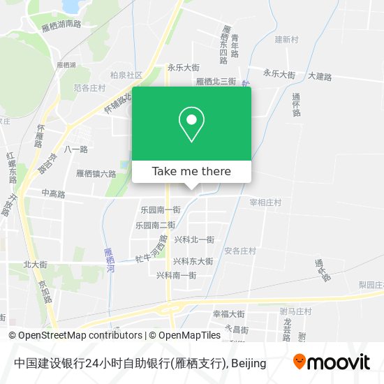 中国建设银行24小时自助银行(雁栖支行) map