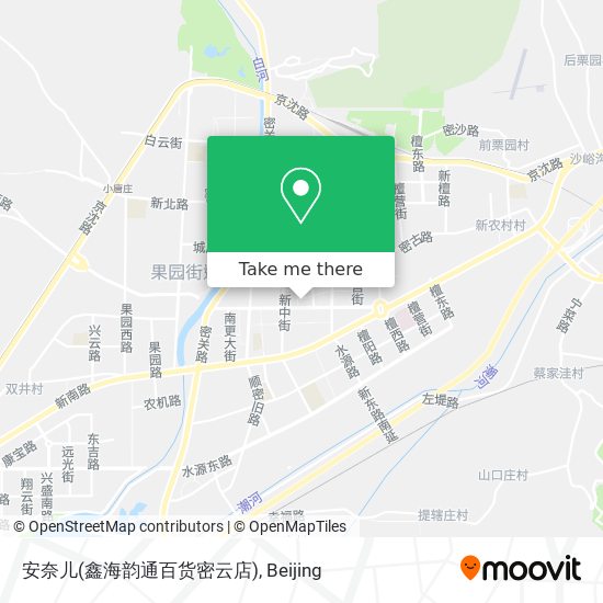 安奈儿(鑫海韵通百货密云店) map