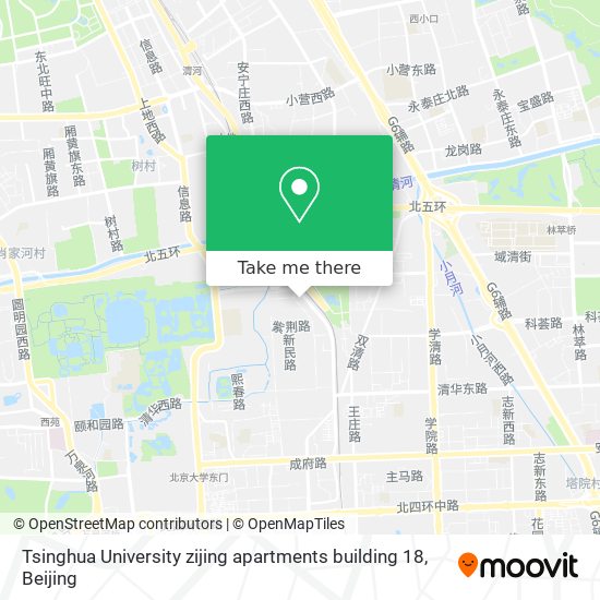 Tsinghua University zijing apartments building 18 map