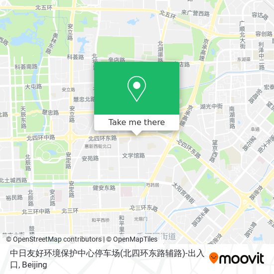 中日友好环境保护中心停车场(北四环东路辅路)-出入口 map