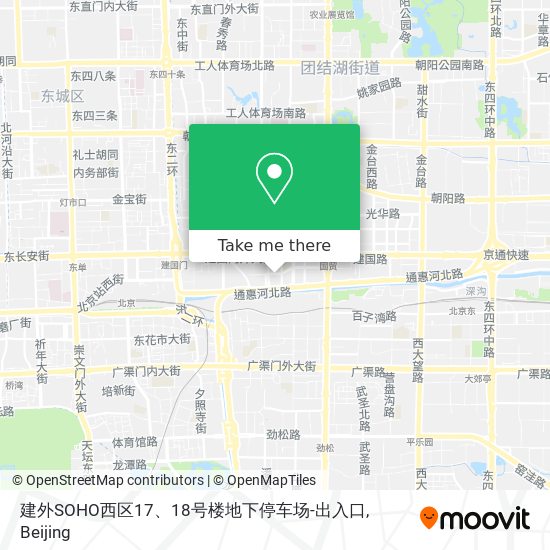 建外SOHO西区17、18号楼地下停车场-出入口 map