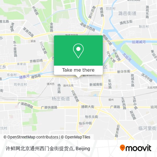 许鲜网北京通州西门金街提货点 map