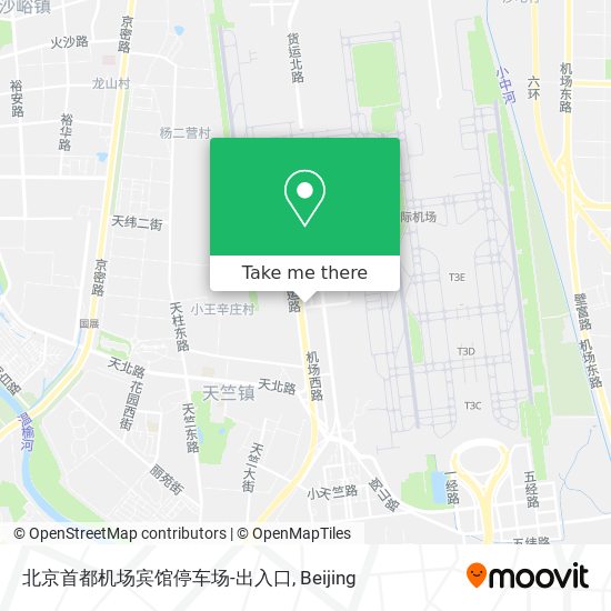 北京首都机场宾馆停车场-出入口 map