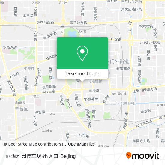 丽泽雅园停车场-出入口 map