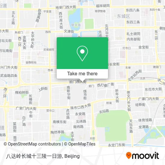 八达岭长城十三陵一日游 map
