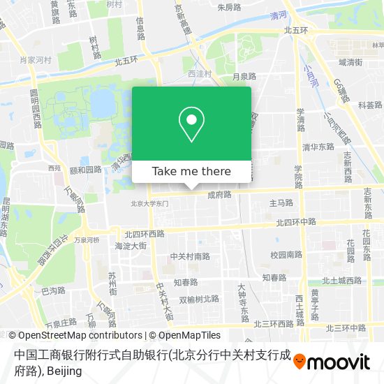 中国工商银行附行式自助银行(北京分行中关村支行成府路) map