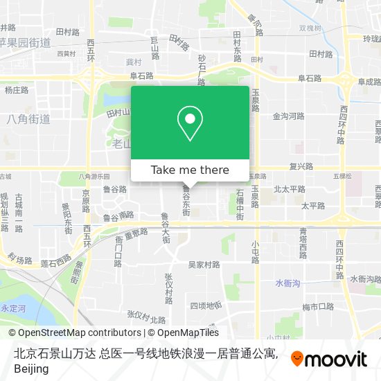 北京石景山万达 总医一号线地铁浪漫一居普通公寓 map