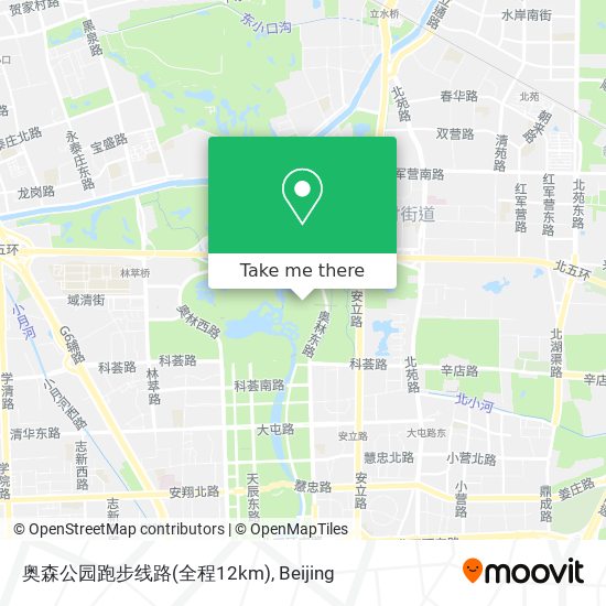 奥森公园跑步线路(全程12km) map