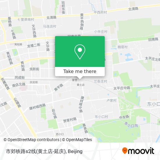 市郊铁路s2线(黄土店-延庆) map