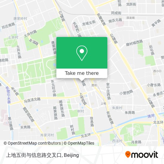 上地五街与信息路交叉口 map