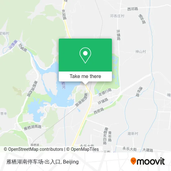 雁栖湖南停车场-出入口 map