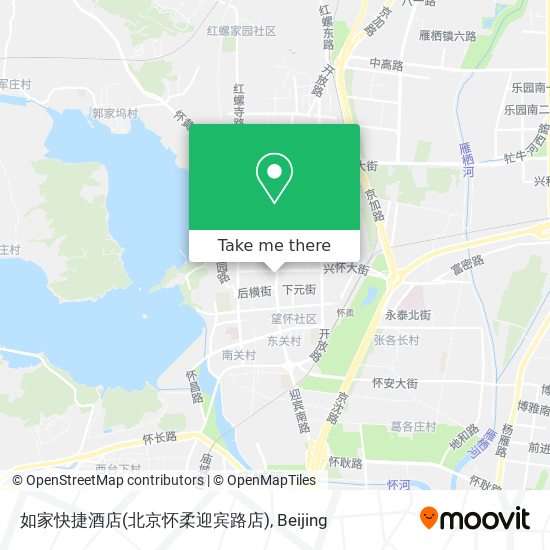 如家快捷酒店(北京怀柔迎宾路店) map