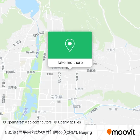 885路(昌平何营站-德胜门西公交场站) map