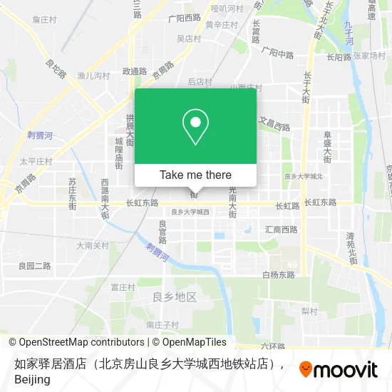 如家驿居酒店（北京房山良乡大学城西地铁站店） map