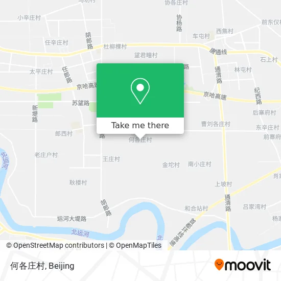 何各庄村 map