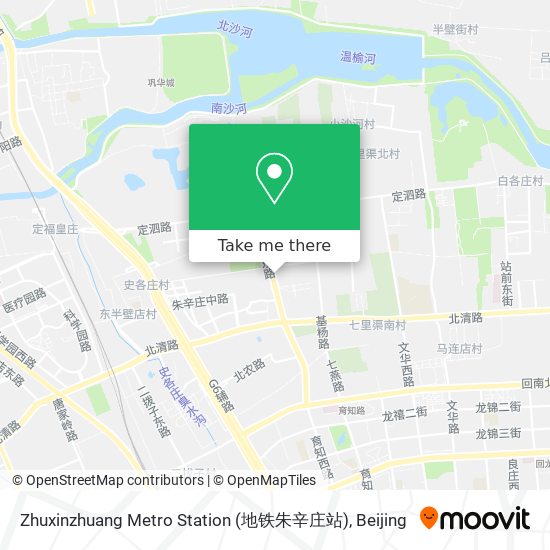 Zhuxinzhuang Metro Station (地铁朱辛庄站) map