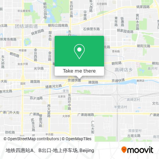 地铁四惠站A、B出口-地上停车场 map