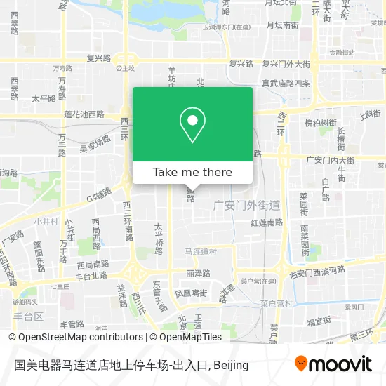 国美电器马连道店地上停车场-出入口 map