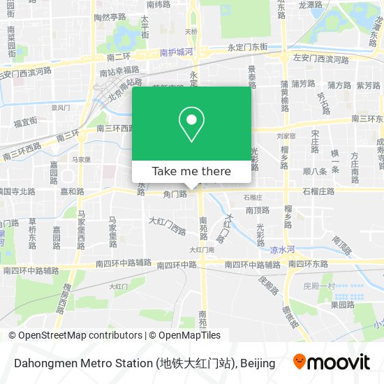 Dahongmen Metro Station (地铁大红门站) map