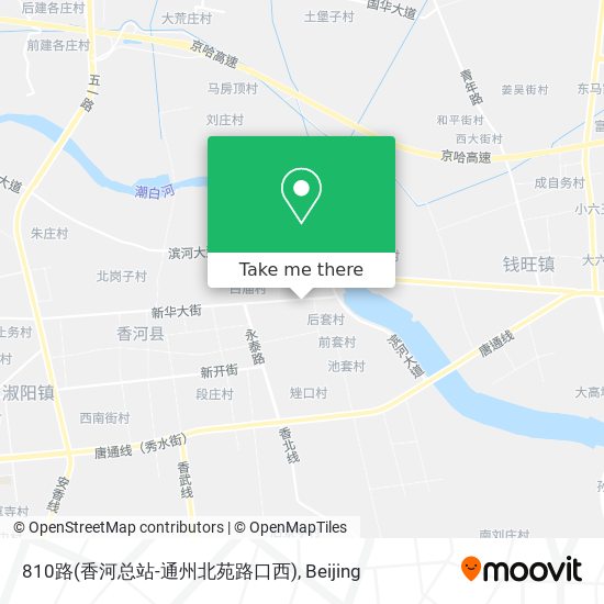 810路(香河总站-通州北苑路口西) map