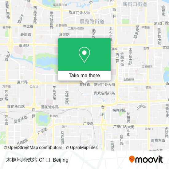 木樨地地铁站-C1口 map