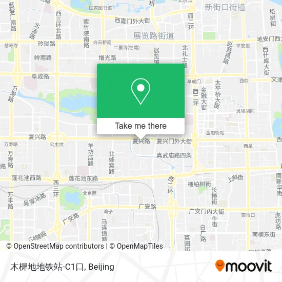 木樨地地铁站-C1口 map