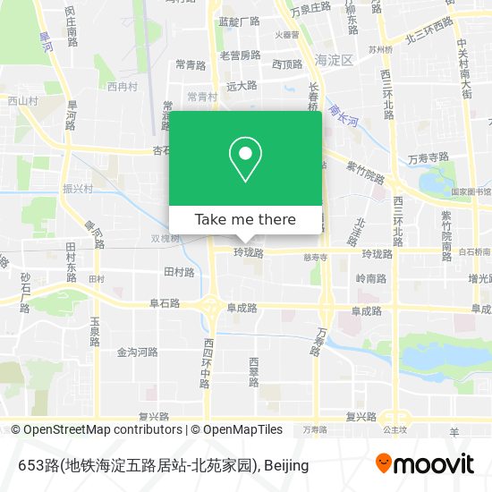 653路(地铁海淀五路居站-北苑家园) map