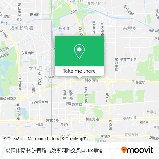 朝阳体育中心-西路与姚家园路交叉口 map