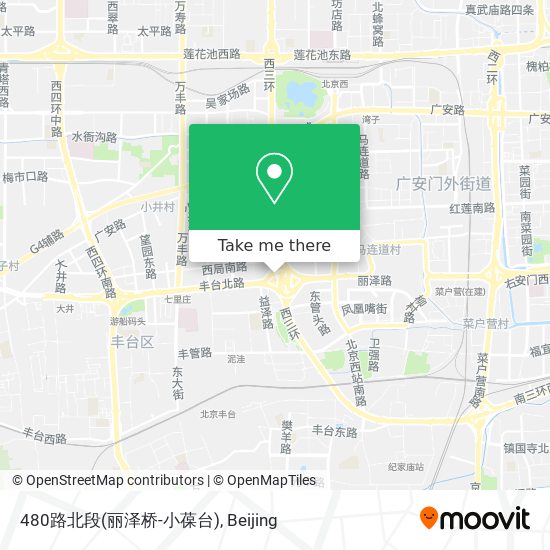 480路北段(丽泽桥-小葆台) map