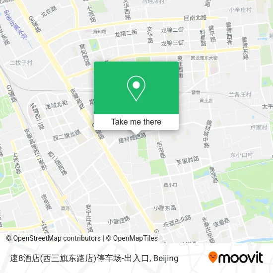 速8酒店(西三旗东路店)停车场-出入口 map