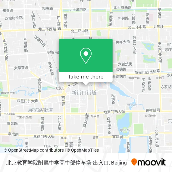 北京教育学院附属中学高中部停车场-出入口 map