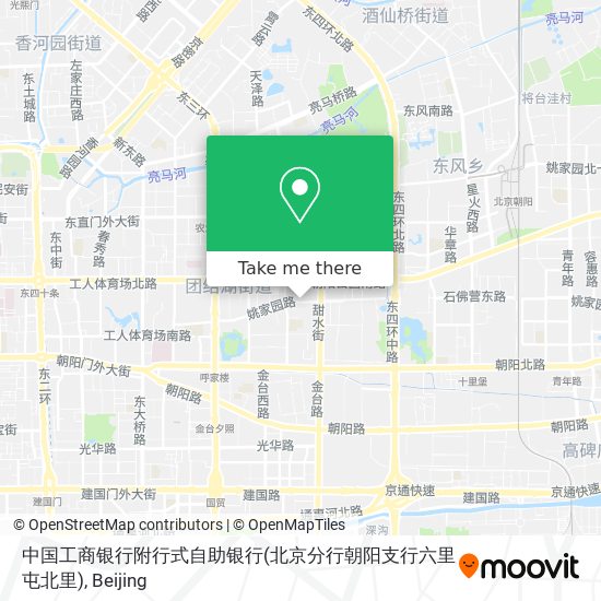 中国工商银行附行式自助银行(北京分行朝阳支行六里屯北里) map