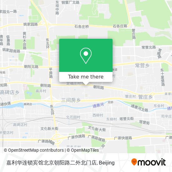 嘉利华连锁宾馆北京朝阳路二外北门店 map