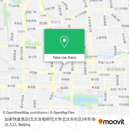 如家快捷酒店(北京首都师范大学北洼东街店)停车场-出入口 map