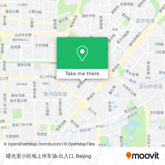 曙光里小区地上停车场-出入口 map