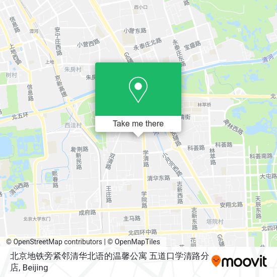 北京地铁旁紧邻清华北语的温馨公寓 五道口学清路分店 map
