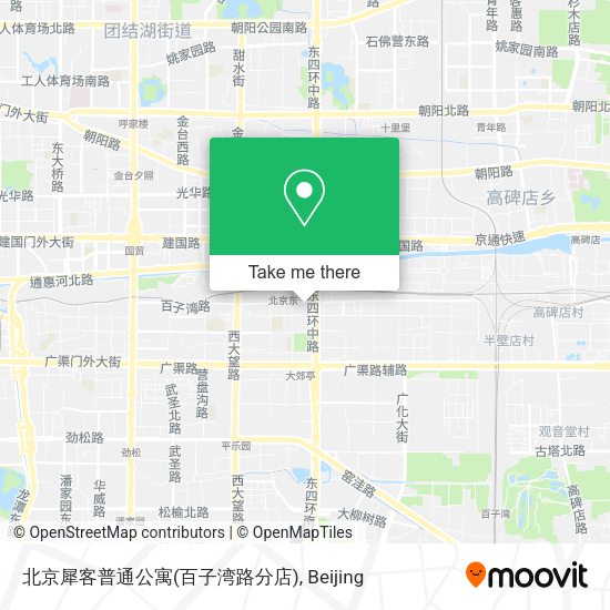 北京犀客普通公寓(百子湾路分店) map
