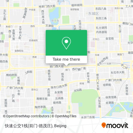 快速公交1线(前门-德茂庄) map