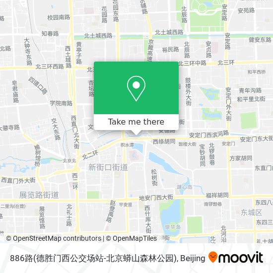 886路(德胜门西公交场站-北京蟒山森林公园) map
