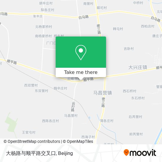 大杨路与顺平路交叉口 map