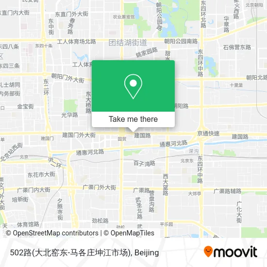 502路(大北窑东-马各庄坤江市场) map